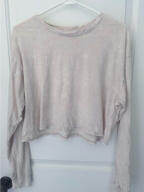 Double Zero Thin Pullover Crew Cream Tie Dye Long Sleeve sz L